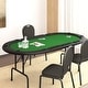 preview thumbnail 5 of 5, vidaXL 10-Player Folding Poker Table Card Gaming Table Furniture Blue/Green - 81.1" x 41.7" x 29.5" Green