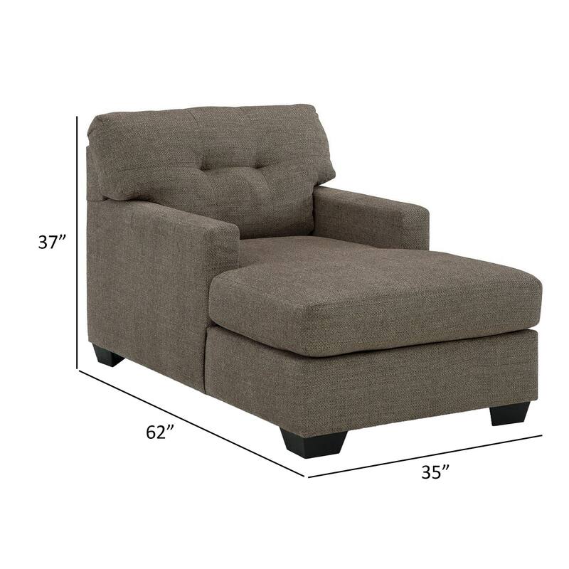 Joey 62 Inch Chaise Chair, Tufted Back, Foam, Chocolate Brown Polyester