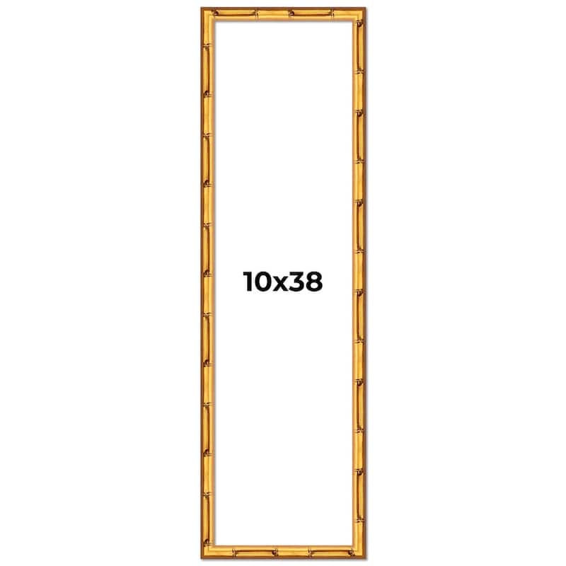 10x38 Frame Gold Bamboo Solid Wood Picture Frame | 1 Inch Moulding