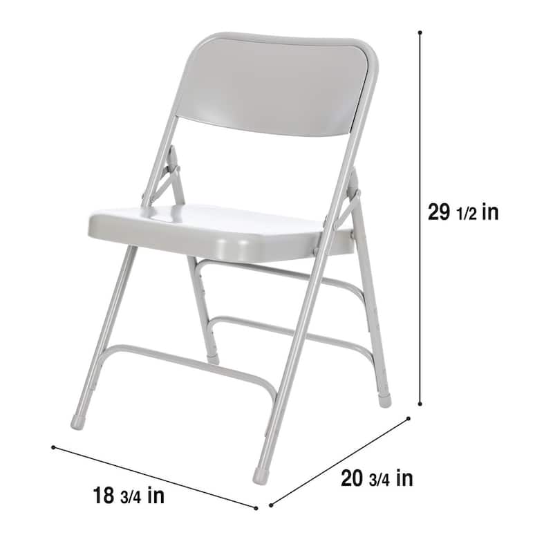 Hampden Furnishings Bernadine Collection All Metal Triple Brace Folding Chair, Pack of 4