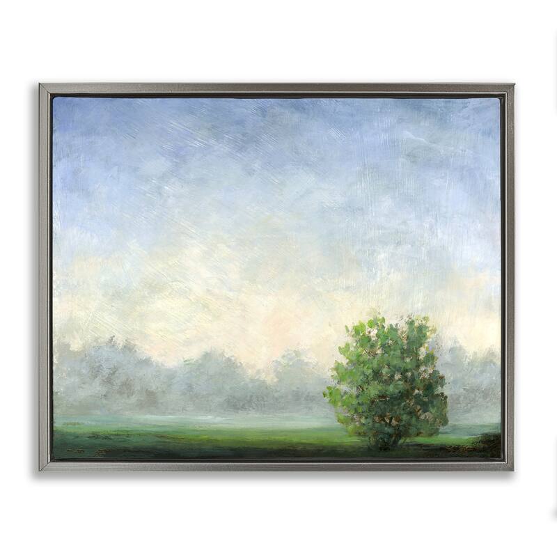 Stupell Serene Morning in Countryside Framed Floater Canvas Wall Art Design By Ashley Davis - 21 x 17 - Grey