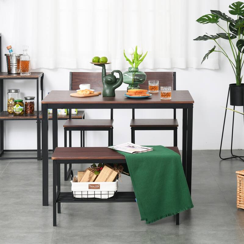 HOMCOM 4-piece Industrial Dining Table Set