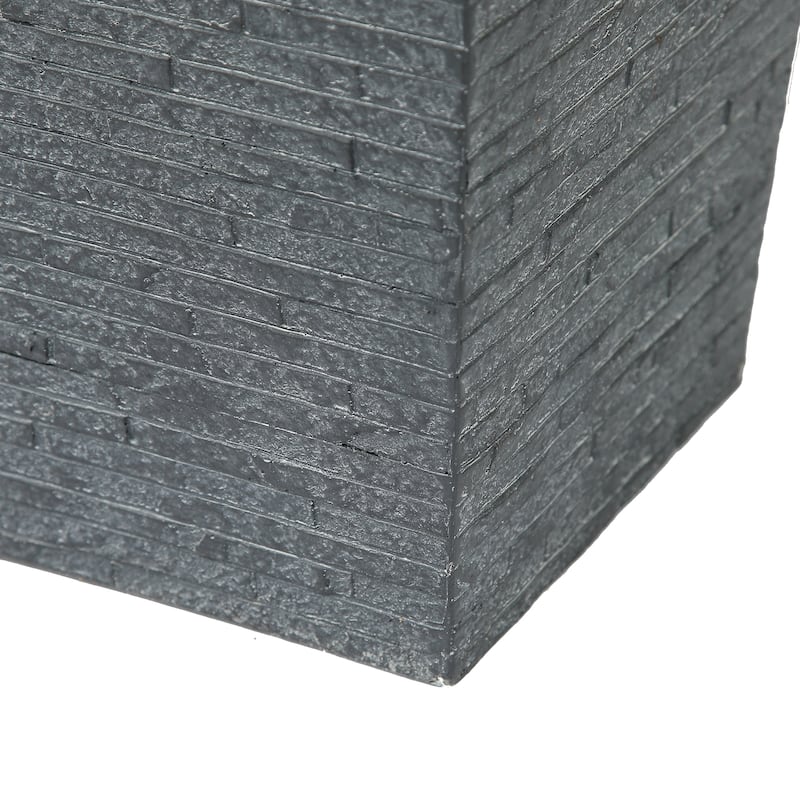 Grey Stone Finish Tall Tapered Square MgO Planter (Set of 2)