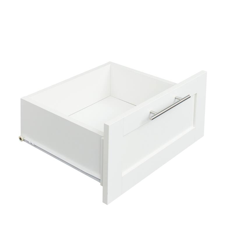 High Wardrobe Cabinet with 2 Doors, 2 Drawers & Storage, White