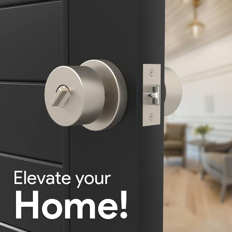Mega Handles BUENA Entry Door Knob | Secure Lockset | Reversible Design | Heavy-Duty Zinc | Fits Left and Right-Handed Doors