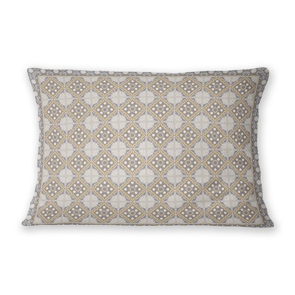 ATLAS LIGHT GREY & GOLD Lumbar Pillow By Marina Gutierrez - Bed Bath ...