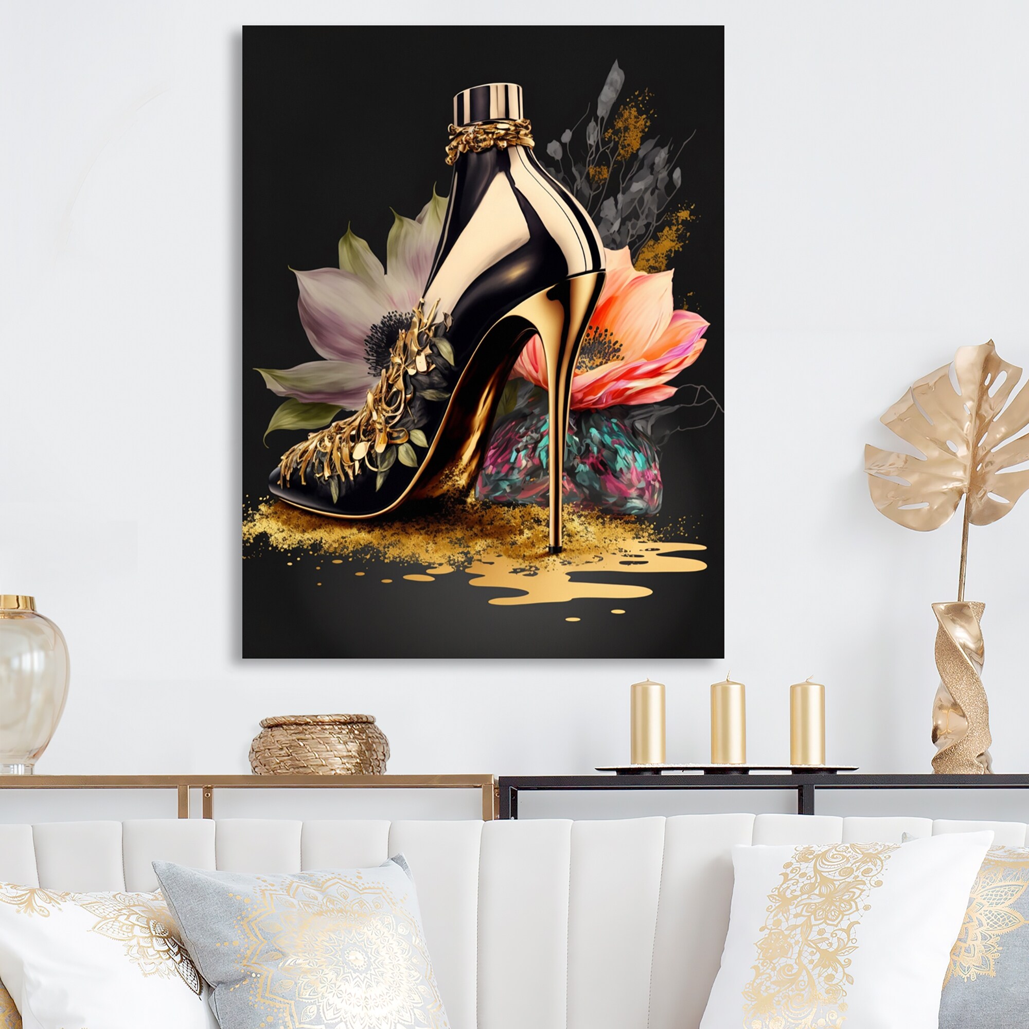 Designart-'Black-And-Gold-High