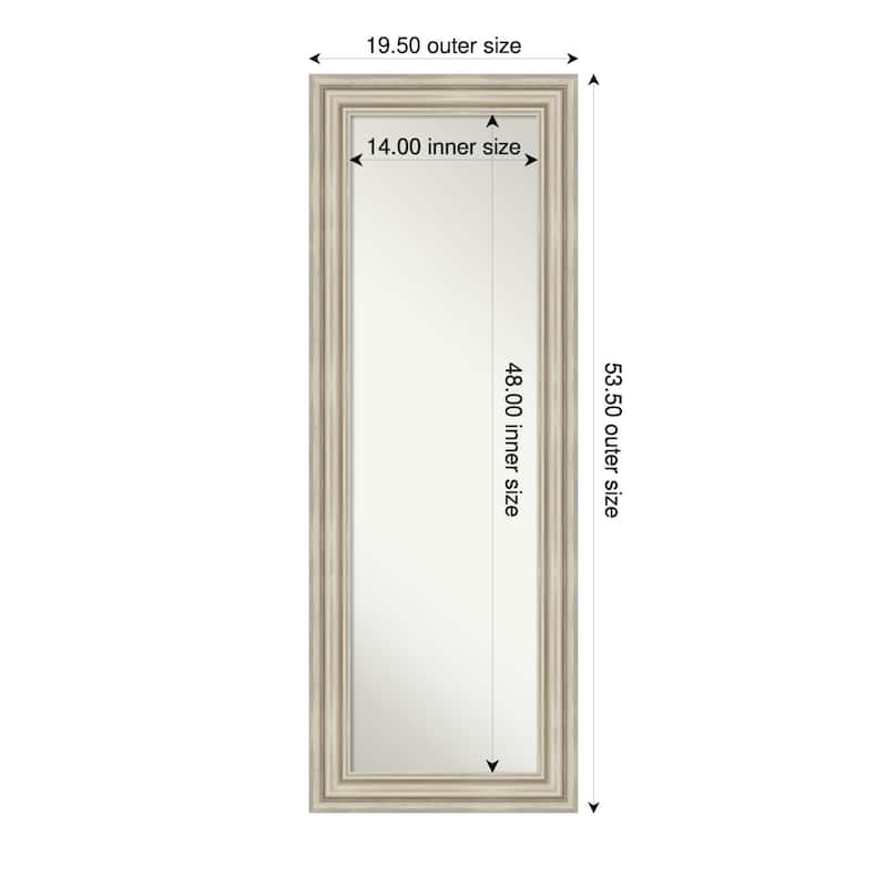 Sierra Non-Beveled Wood Framed Full-Length On the Door Mirror - 20 x 54 in - Sierra Silver