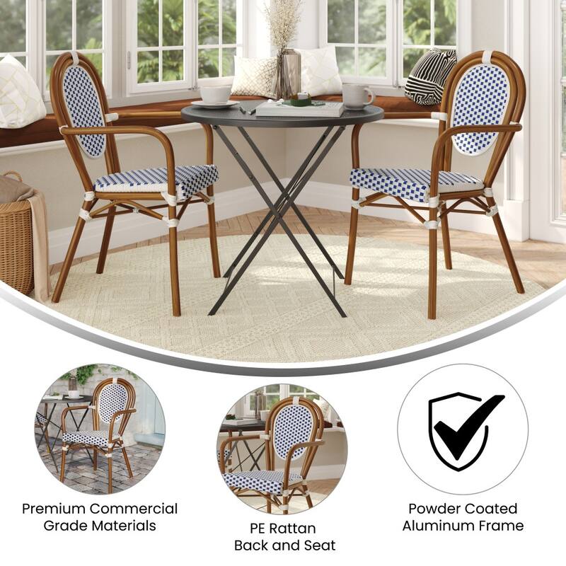 Stacking Bistro Chairs with Metal Frames