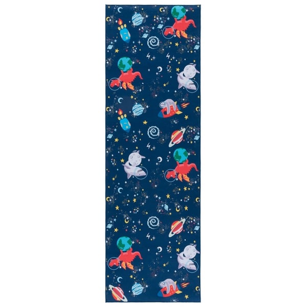 slide 2 of 3, SAFAVIEH Tacoma Kids Abygael Kids & Tween Rug 2'6" x 8' Runner - Navy/Rust - Runner