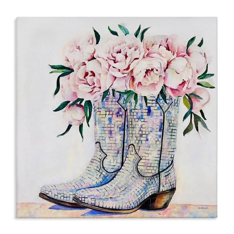 Stupell Rose Filled Cowgirl Boots Canvas Wall Art Design By Amanda Greenwood - 30 x 30