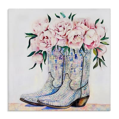 Stupell Rose Filled Cowgirl Boots Canvas Wall Art Design By Amanda Greenwood