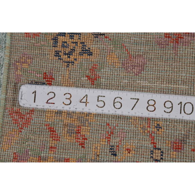 Hand Knotted Oriental 100% Wool Carpet Traditional All-Over Navy Blue & Blues Art Deco Runner Rug - 8' 1'' X 2' 8''