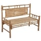 preview thumbnail 2 of 7, vidaXL Patio Bench with Cushion 47.2" Bamboo - 47.2" x 21.7" x 35.4"