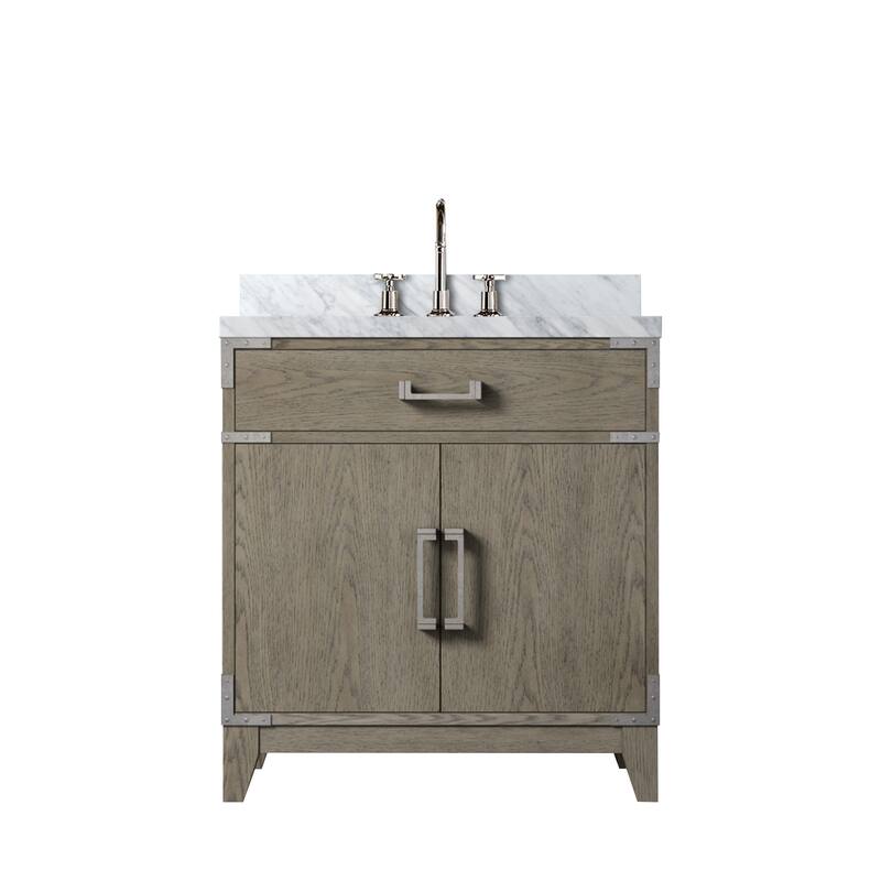 Laurel Bath Vanity Carrara Marble Top, Sink and Faucet