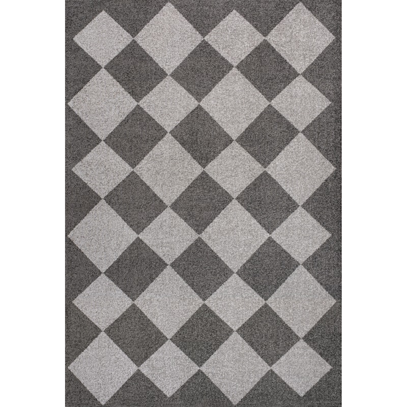 JONATHAN Y Porter Classic Geometric Diamond Pattern Rug - 5 X 8 - Dark Gray/Light Gray