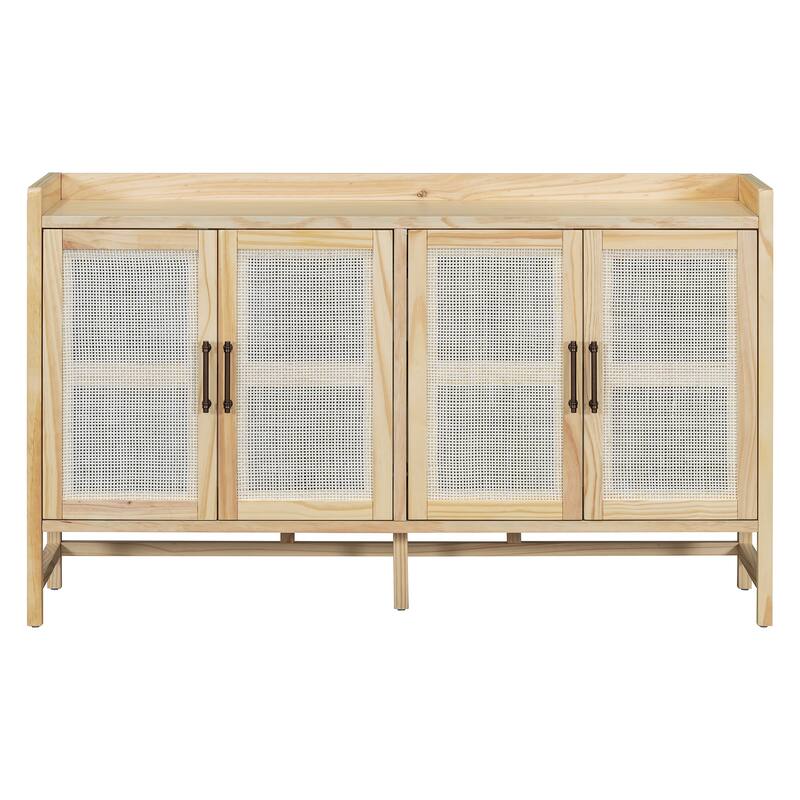 Rattan Cabinet Doors Sideboard Buffet Storage Cabinet Console Table