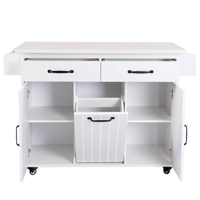 Kitchen Cart with Drop Leaf,Spice Rack,Towel Rack and Drawer