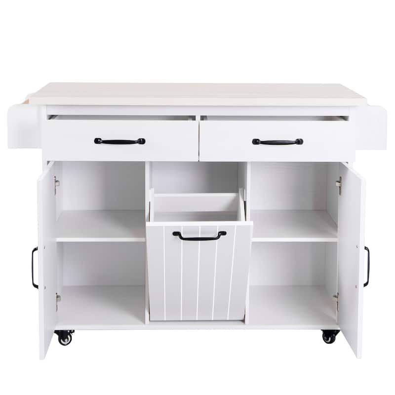 Kitchen Island with Trash Can Storage Cabinet
