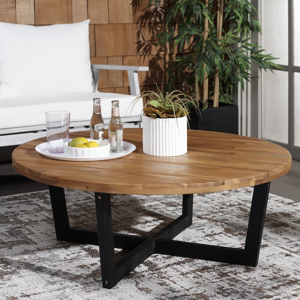 SAFAVIEH Yareli 4-Leg Round Outdoor Coffee Table - 39Wx39Dx15H