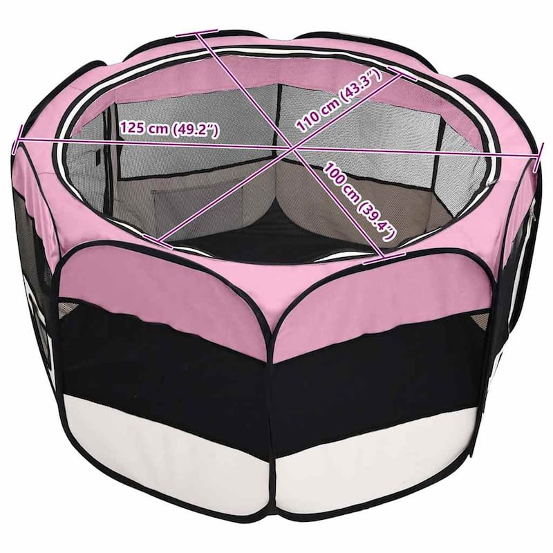 vidaXL Foldable Dog Playpen with Carrying Bag Dog Kennel Puppy Run Playpen