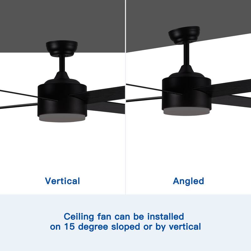 44" Intergrated LED Ceiling Fan with Black ABS Blade
