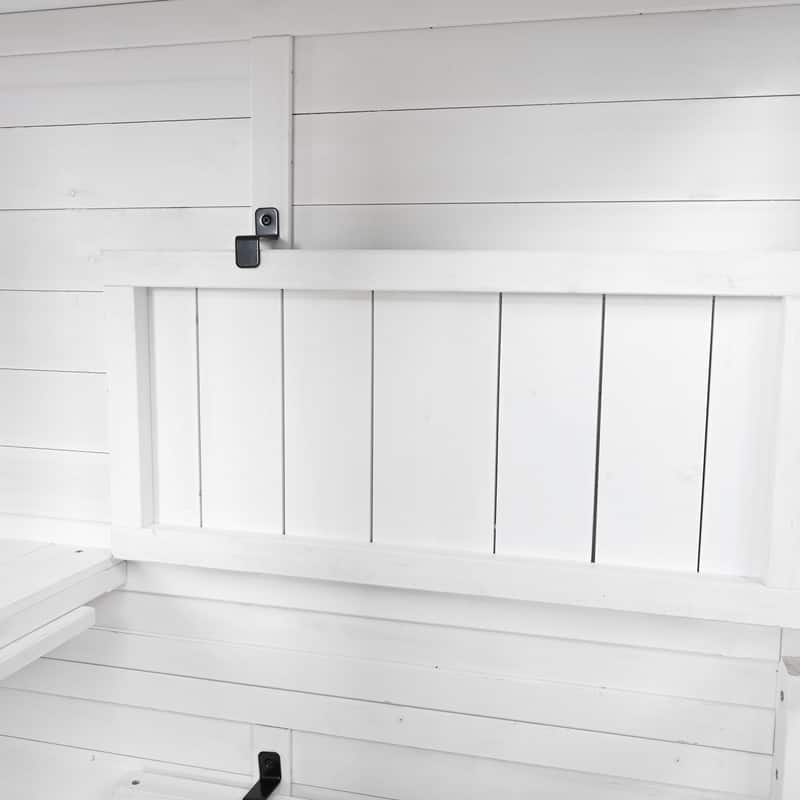 63" Tall Outdoor Storage Cabinet – Multi-Purpose Wooden Garden Shed with Waterproof Roof & Lockable Door.