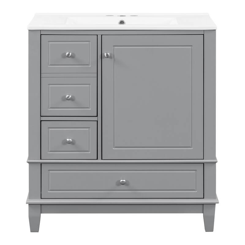 Bathroom Vanity with Sink,Shelf and Drawers