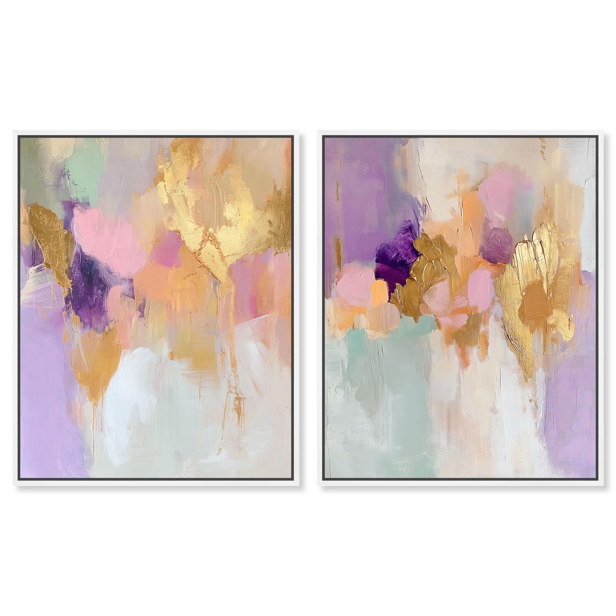Gold and Purple Set Canvas Set of 2 by Art Remedy