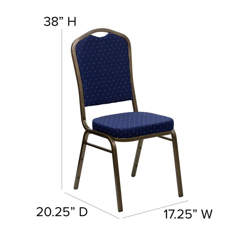 4 Pack Crown Back Stacking Banquet Chair - 20.25"D x 17.25"W x 38"H