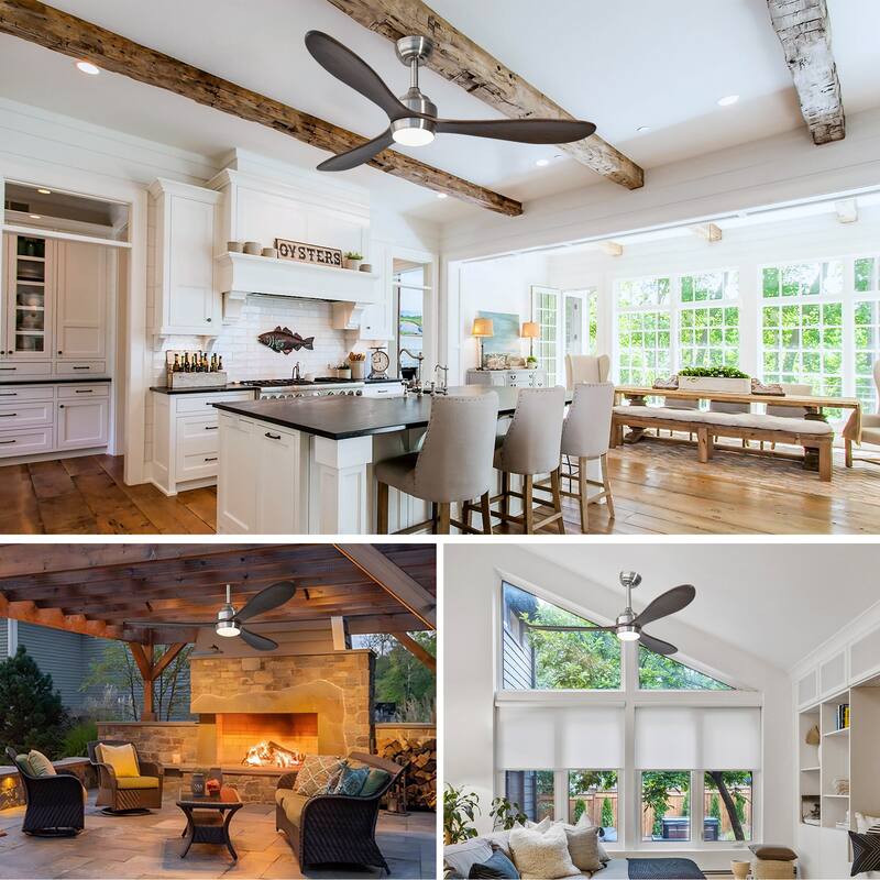 52" Ceiling Fan with Lights Quiet DC Motor Ceiling Fans 6 Speed Levels,Reversible Ceiling Fan, for Patio Living Room, Bedroom