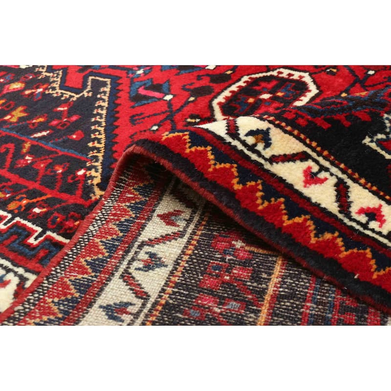 ECARPETGALLERY Hand-knotted Anatolian Vintage Dark Navy Wool Rug - 4'2 x 5'11