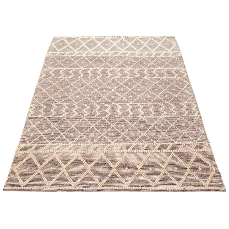 ECARPETGALLERY Braid weave Sienna Pink Wool Rug - 6'1 x 9'5