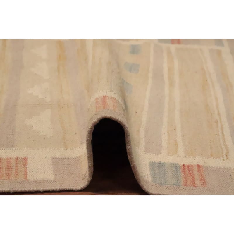 Hand Woven Oriental 100% Wool Carpet Southwestern Tribal Multi-Colored Kilim Runner Rug - 9' 6'' X 2' 7''