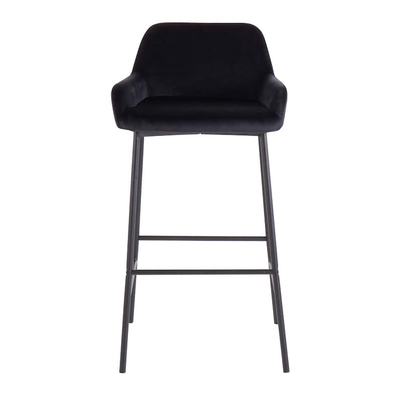 Carbon Loft Galotti Black Fixed-Height Upholstered Bar Stool - Set of 2