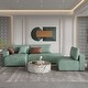 preview thumbnail 4 of 10, 145'' Leath-Aire Sofa Modern Sectional Sofa for Living Room