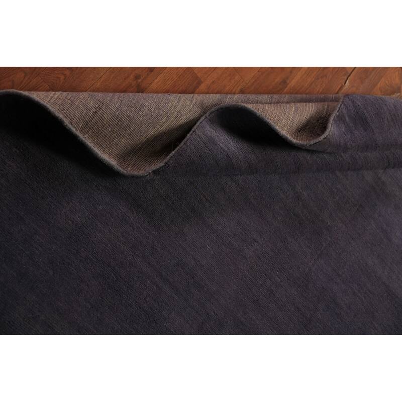 Purple Blue Gabbeh Modern Rug Hand-Knotted Wool Carpet - 3'9" x 5'8"