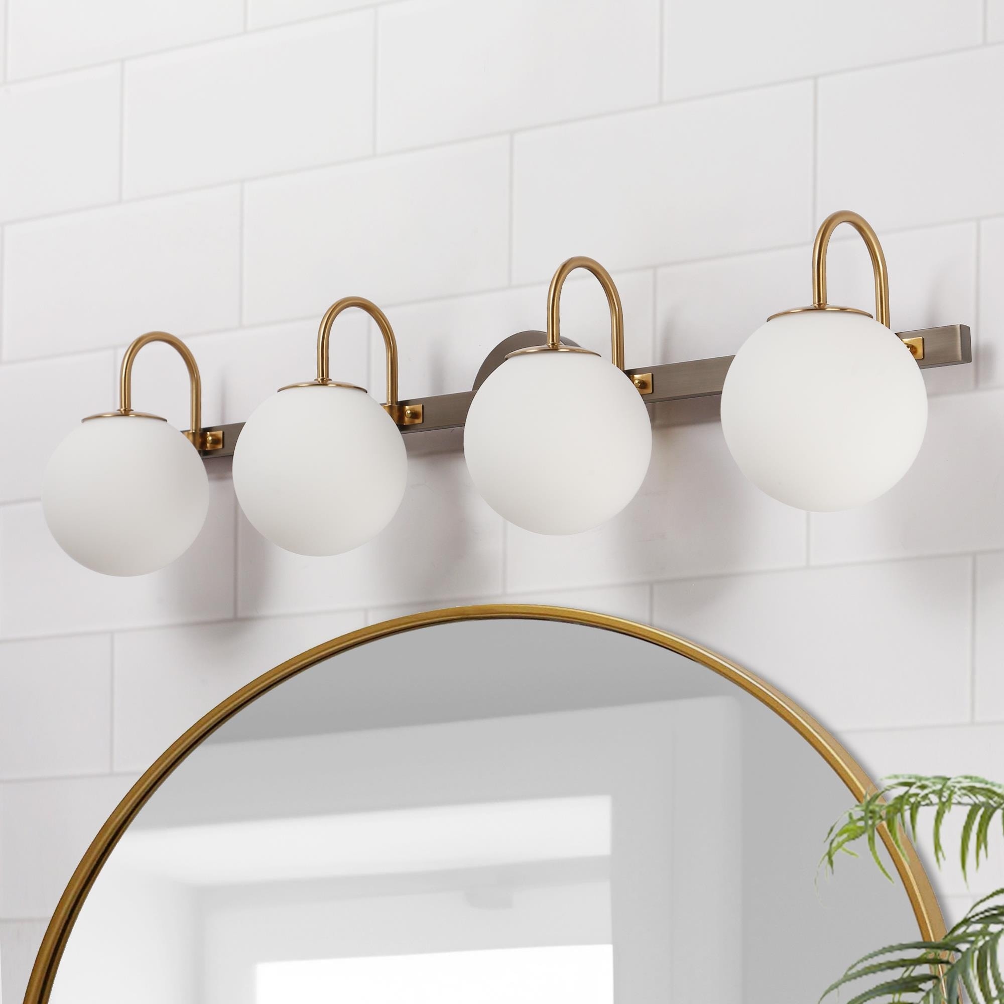 3-Light Black Gold Bathroom Vanity Light Glass Wall Sconces - L24"*W9.8 ...