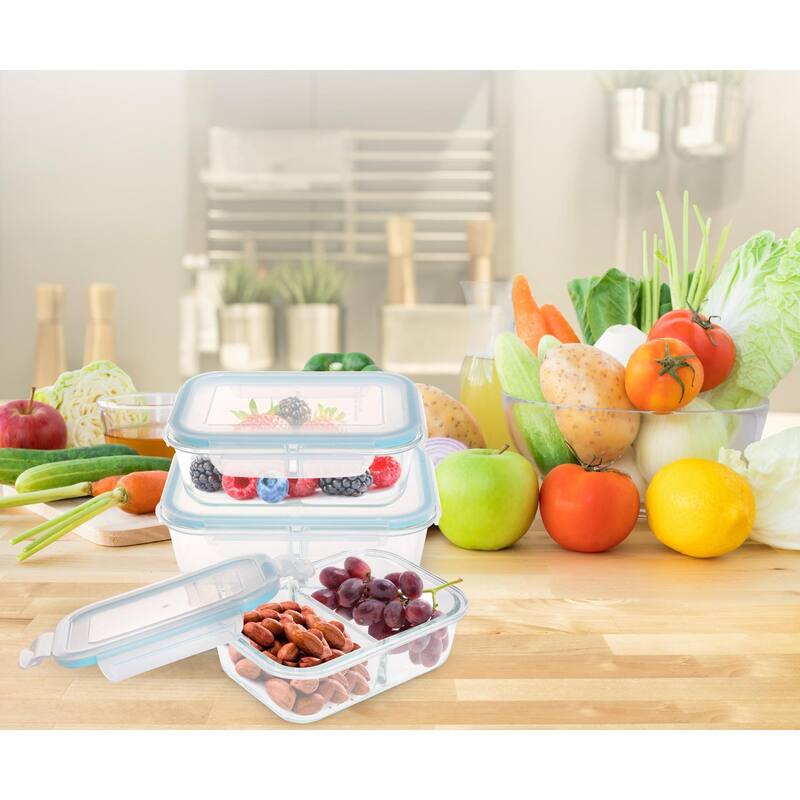 Westinghouse - 6pc Glass Food Storage Set - Blue