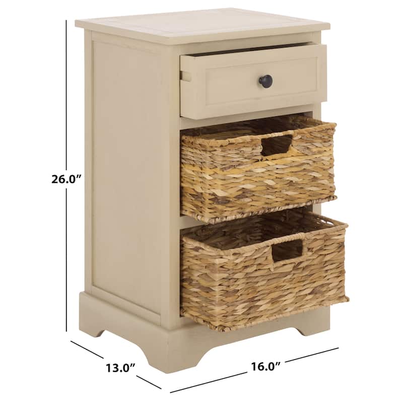 SAFAVIEH Alverta Red Storage Side Table - 15.9" x 13" x 27.6" - 16"W x 13"D x 26"H