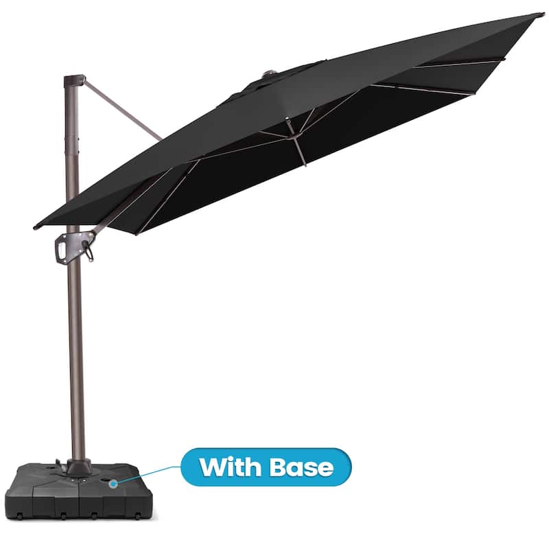 11 x 9 FT Outdoor Patio Offset Cantilever Umbrella with Base