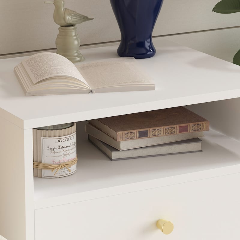 2-Drawer Nightstand With One-Shelf