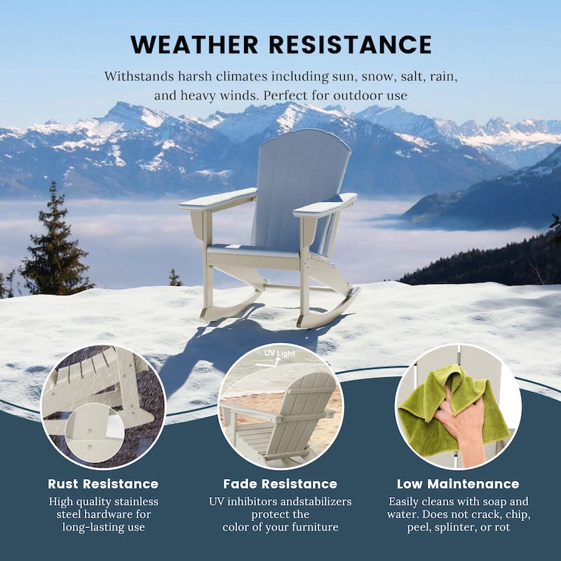Polytrends Laguna Hdpe All Weather Outdoor Patio Rocking Chair