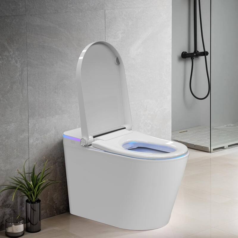 Upgraded One Piece Smart Bidet Toilet, Electric Tankless Toilet with In