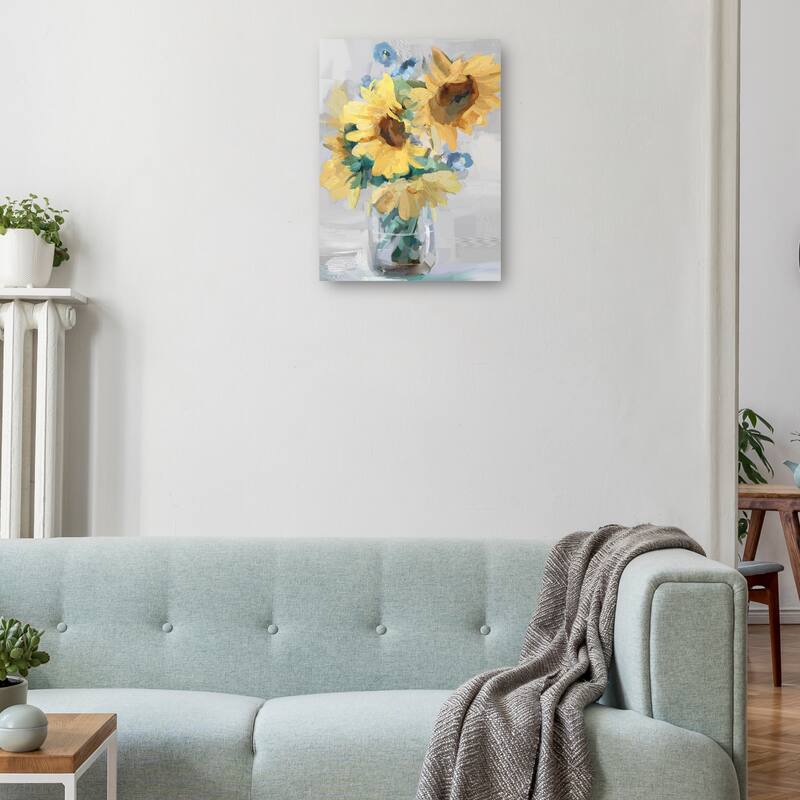 Petite Fleurs Sunflowers II By Studio Arts Canvas Art Print