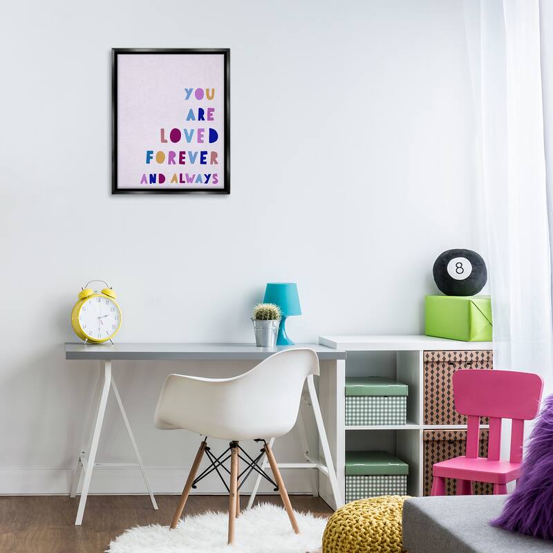 Stupell You Are Loved Forever Framed Floater Canvas Wall Art Design By Leah Straatsma