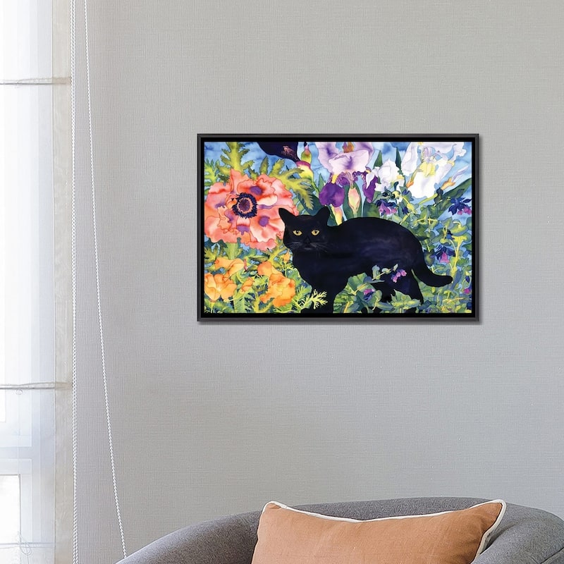 iCanvas "Black Cat Magic" by Carissa Luminess Framed