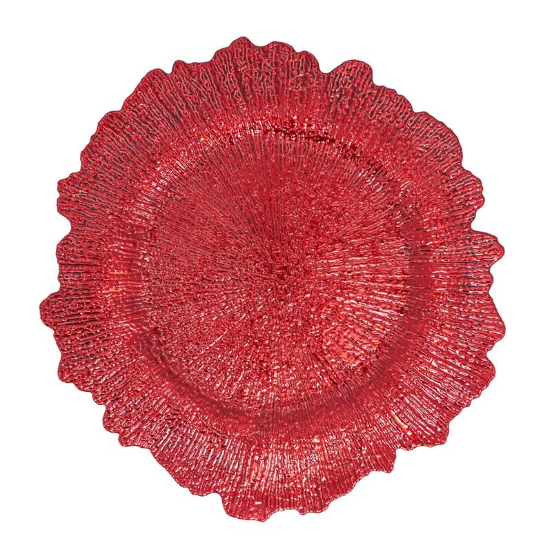 Radiant Elegance Starburst Charger (Set of 4) - Red - 4 Piece