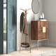 preview thumbnail 1 of 3, Natural Bamboo Freestanding Coat Rack with Storage Rack Natural