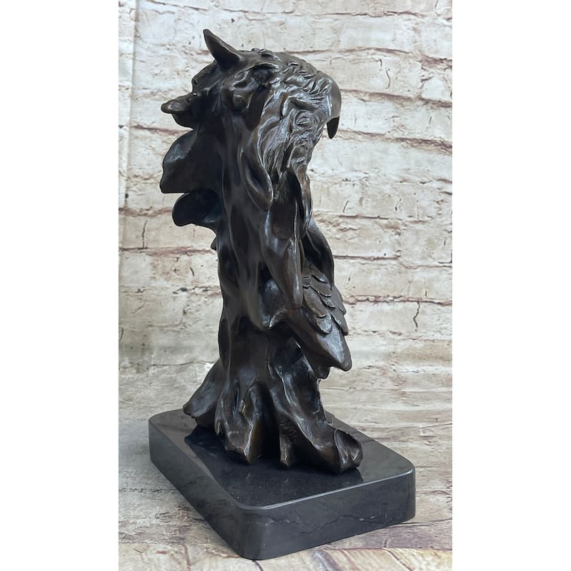 Signed Original Milo American Eagle On A Tree Branch Marble Bronze Sculpture Art